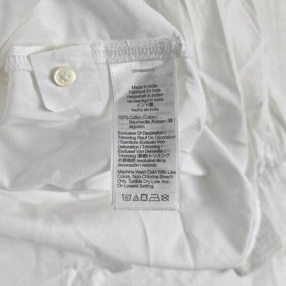 Madewell Embroidered Poplin Balloon-Sleeve Top Women White Cotton Medium - Picture 8 of 14